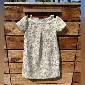 GAP girls shift dress. Minimal mid century vibe. M.  Off white with gold squares